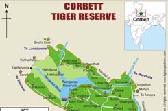 Corbett Tiger Reserve small map