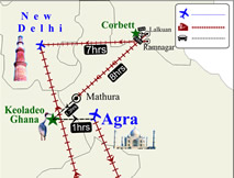 Tiger, Elehpant and Bird Watching Tour map