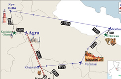 Indo - Nepal Wildlife Trip route
